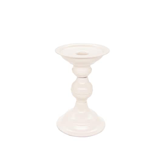 Cream Metal Pillar Candle Holder by Ashland